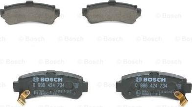 BOSCH 0 986 424 734 - Комплект спирачно феродо, дискови спирачки vvparts.bg