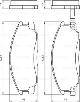 BOSCH 0 986 424 729 - Комплект спирачно феродо, дискови спирачки vvparts.bg