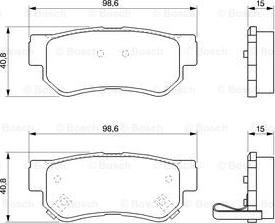 BOSCH 0 986 424 728 - Комплект спирачно феродо, дискови спирачки vvparts.bg