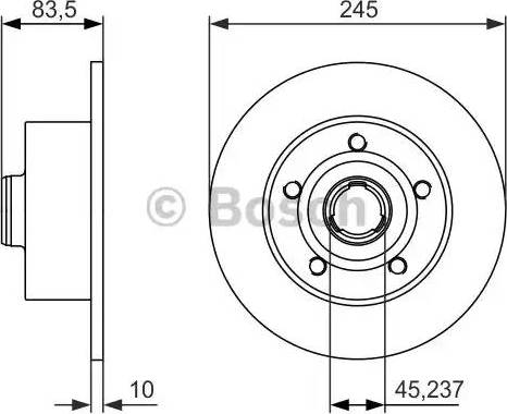 BOSCH 0 986 479 906 - Спирачен диск vvparts.bg