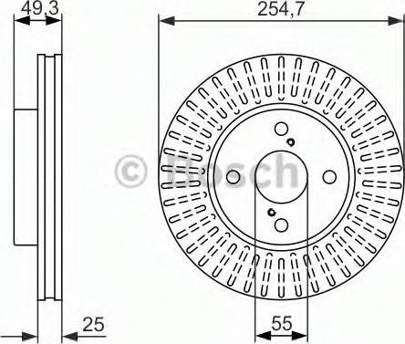 BOSCH 0 986 479 936 - Спирачен диск vvparts.bg