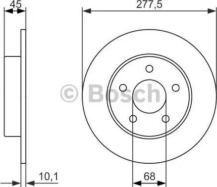 BOSCH 0 986 479 933 - Спирачен диск vvparts.bg