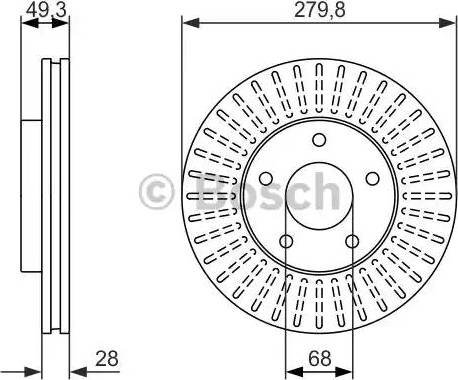 BOSCH 0 986 479 929 - Спирачен диск vvparts.bg