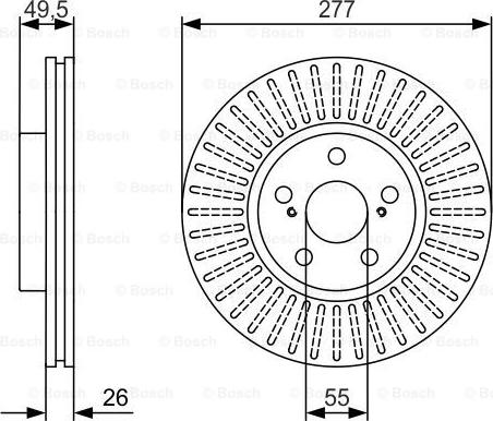 BOSCH 0 986 479 979 - Спирачен диск vvparts.bg