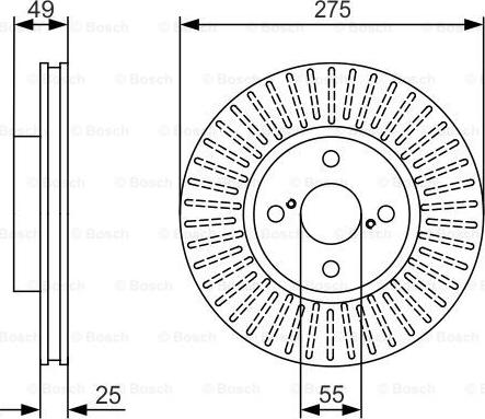 BOSCH 0 986 479 971 - Спирачен диск vvparts.bg