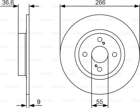 BOSCH 0 986 479 977 - Спирачен диск vvparts.bg