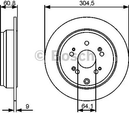 BOSCH 0 986 479 452 - Спирачен диск vvparts.bg