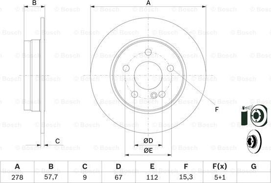 BOSCH 0 986 479 409 - Спирачен диск vvparts.bg