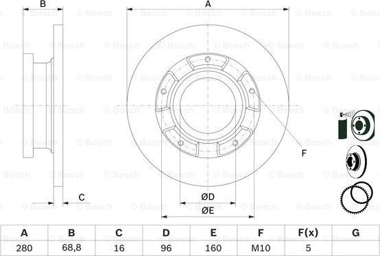 BOSCH 0 986 479 401 - Спирачен диск vvparts.bg