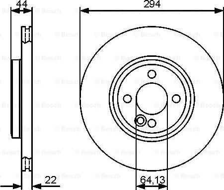 BOSCH 0 986 479 438 - Спирачен диск vvparts.bg