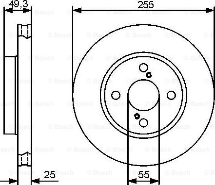 BOSCH 0 986 479 422 - Спирачен диск vvparts.bg