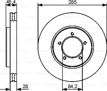 BOSCH 0 986 479 427 - Спирачен диск vvparts.bg