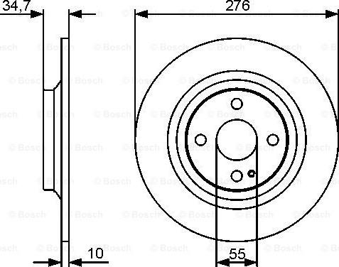 BOSCH 0 986 479 473 - Спирачен диск vvparts.bg