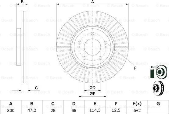 BOSCH 0 986 479 595 - Спирачен диск vvparts.bg