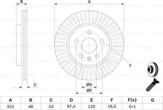 BOSCH 0 986 479 514 - Спирачен диск vvparts.bg