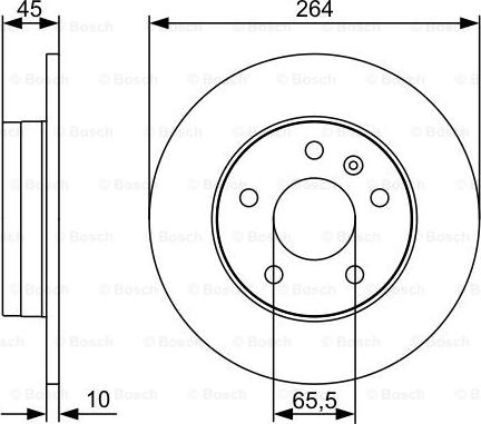 BOSCH 0 986 479 516 - Спирачен диск vvparts.bg