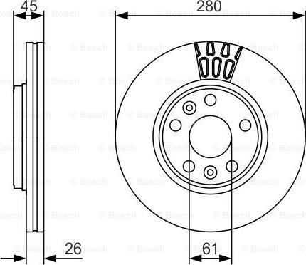 BOSCH 0 986 479 576 - Спирачен диск vvparts.bg