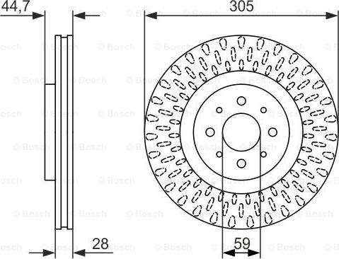 BOSCH 0 986 479 570 - Спирачен диск vvparts.bg