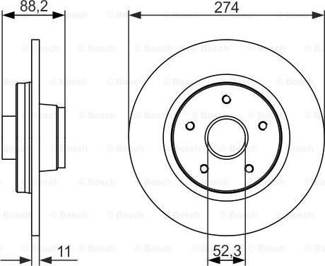 BOSCH 0 986 479 695 - Спирачен диск vvparts.bg