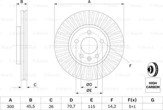 BOSCH 0 986 479 644 - Спирачен диск vvparts.bg