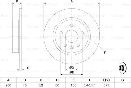 BOSCH 0 986 479 645 - Спирачен диск vvparts.bg