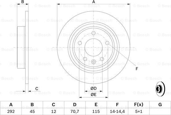 BOSCH 0 986 479 646 - Спирачен диск vvparts.bg