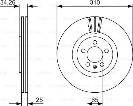 BOSCH 0 986 479 642 - Спирачен диск vvparts.bg