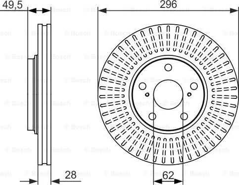 BOSCH 0 986 479 664 - Спирачен диск vvparts.bg