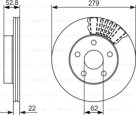 BOSCH 0 986 479 618 - Спирачен диск vvparts.bg