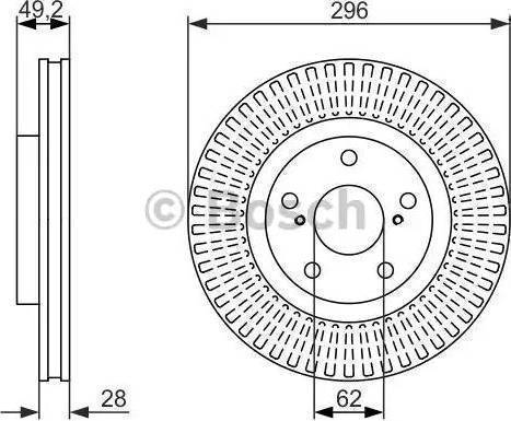 BOSCH 0 986 479 617 - Спирачен диск vvparts.bg