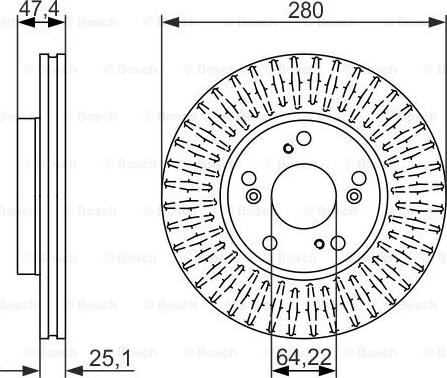 BOSCH 0 986 479 625 - Спирачен диск vvparts.bg