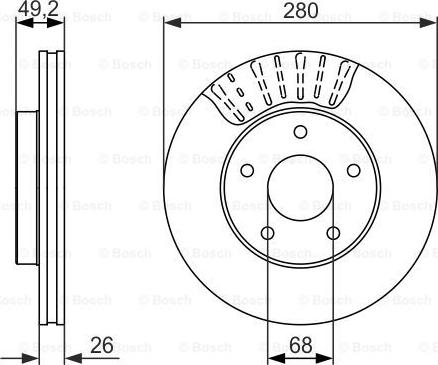 BOSCH 0 986 479 678 - Спирачен диск vvparts.bg