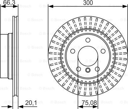 BOSCH 0 986 479 044 - Спирачен диск vvparts.bg