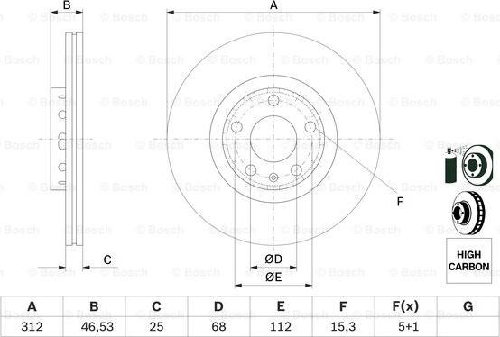 BOSCH 0 986 479 057 - Спирачен диск vvparts.bg