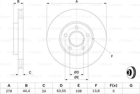 BOSCH 0 986 479 069 - Спирачен диск vvparts.bg