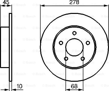 BOSCH 0 986 479 067 - Спирачен диск vvparts.bg