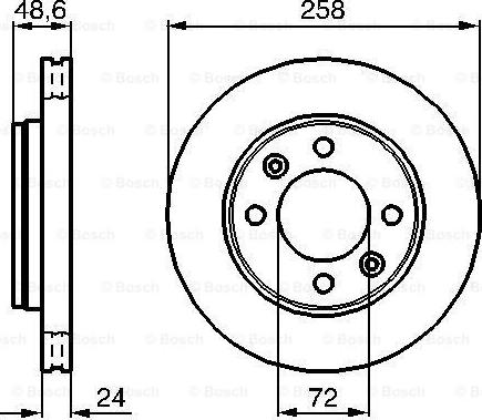 BOSCH 0 986 479 008 - Спирачен диск vvparts.bg