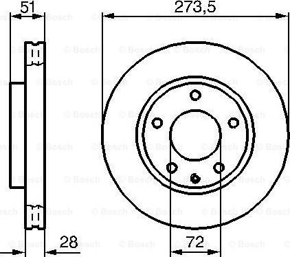 BOSCH 0 986 479 016 - Спирачен диск vvparts.bg