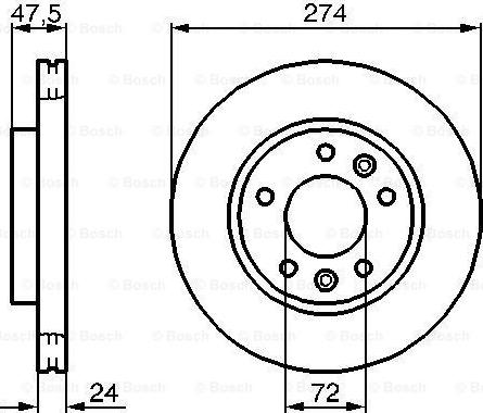 BOSCH 0 986 479 013 - Спирачен диск vvparts.bg