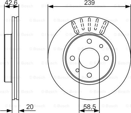 BOSCH 0 986 479 082 - Спирачен диск vvparts.bg