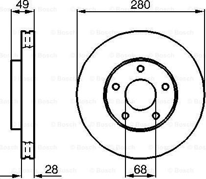 BOSCH 0 986 479 B61 - Спирачен диск vvparts.bg