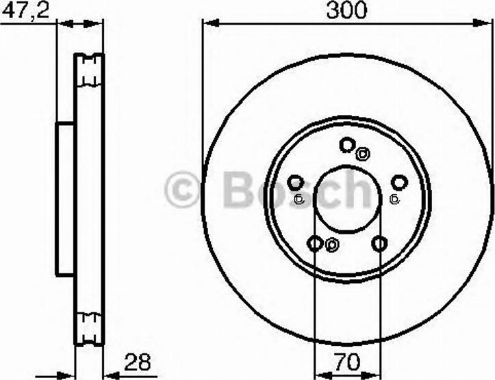 BOSCH 0 986 479 032 - Спирачен диск vvparts.bg