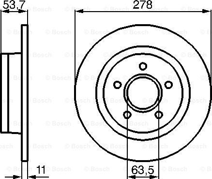 BOSCH 0 986 479 070 - Спирачен диск vvparts.bg