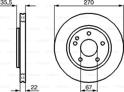 BOSCH 0 986 479 B67 - Спирачен диск vvparts.bg