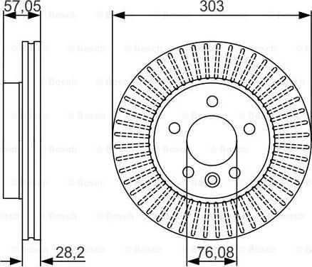 BOSCH 0 986 479 154 - Спирачен диск vvparts.bg