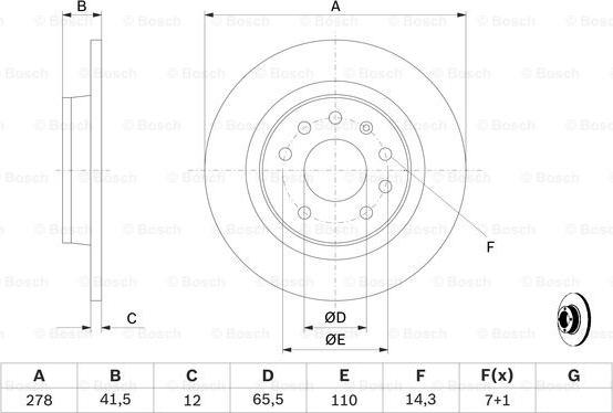 BOSCH 0 986 479 106 - Спирачен диск vvparts.bg