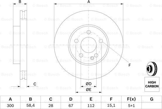 BOSCH 0 986 479 137 - Спирачен диск vvparts.bg