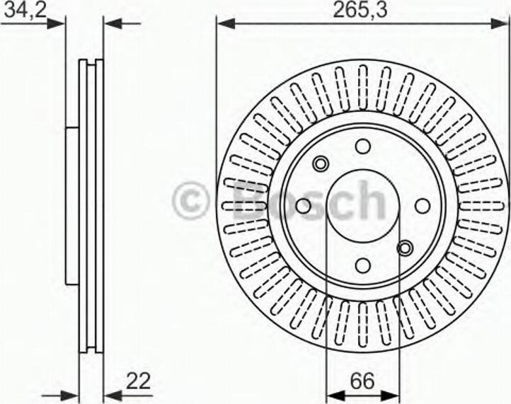 BOSCH 0 986 479 890 - Спирачен диск vvparts.bg