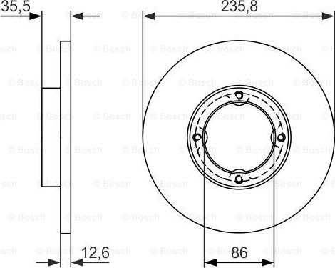 BOSCH 0 986 479 898 - Спирачен диск vvparts.bg