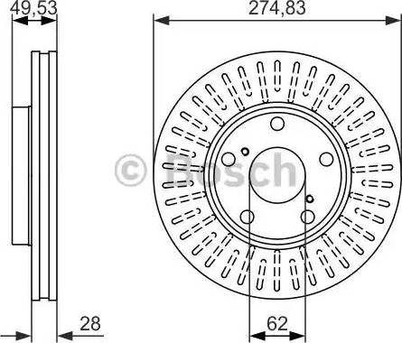 BOSCH 0 986 479 893 - Спирачен диск vvparts.bg